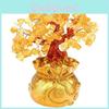 Elegant Feng Shui Money Wealth Tree With Yellow Citrine And Amethyst Crystal Gem