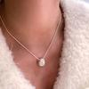 Elegante Collana con Perle d'Argento e Zaffiri - Catena per Clavicola Anti-Sbiadimento, Versatile per Donna