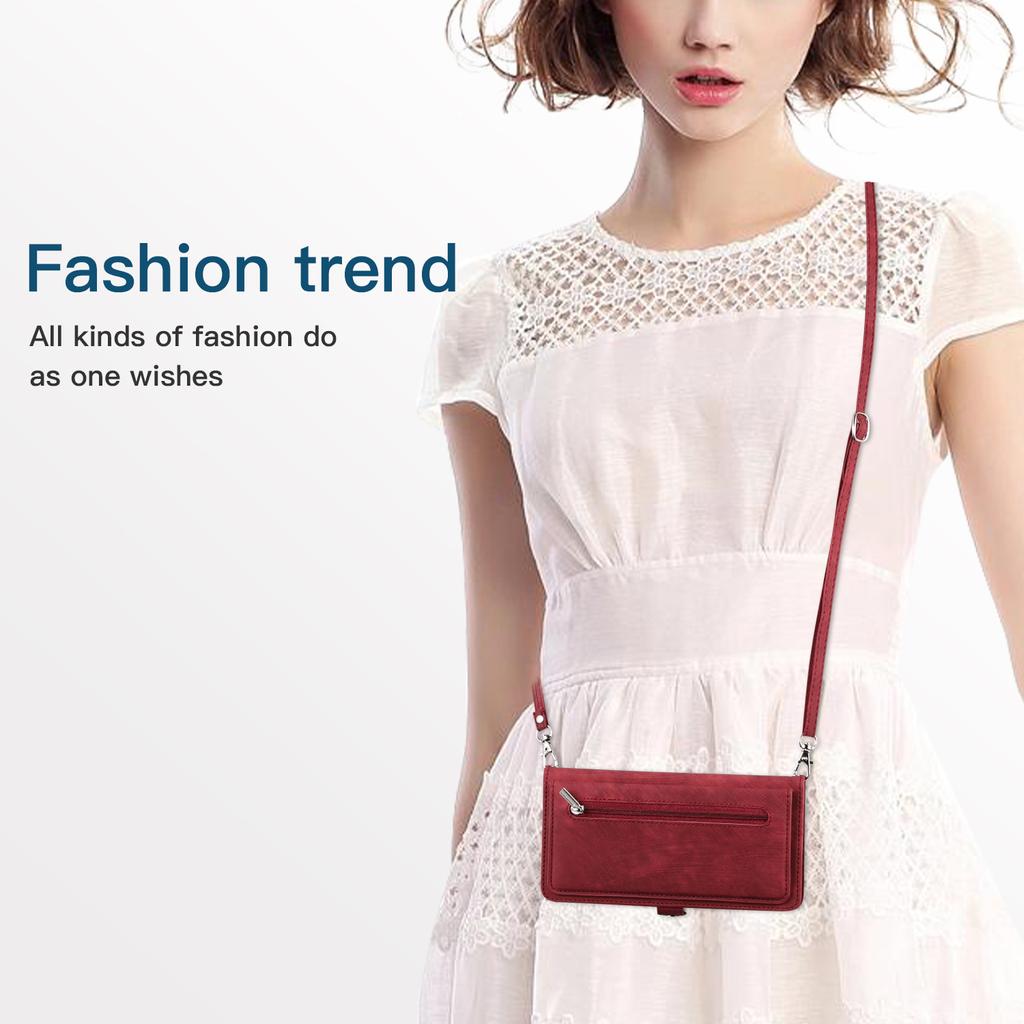 9 Karten Flip Retro Reißverschluss Leder Crossbody Portemonnaie Hülle für iPhone 15 14 13 12 11 Pro Max XS MAX XR /Samsung S23 S22 S21 S20 Ultra Plus A14 A13 A54 A53