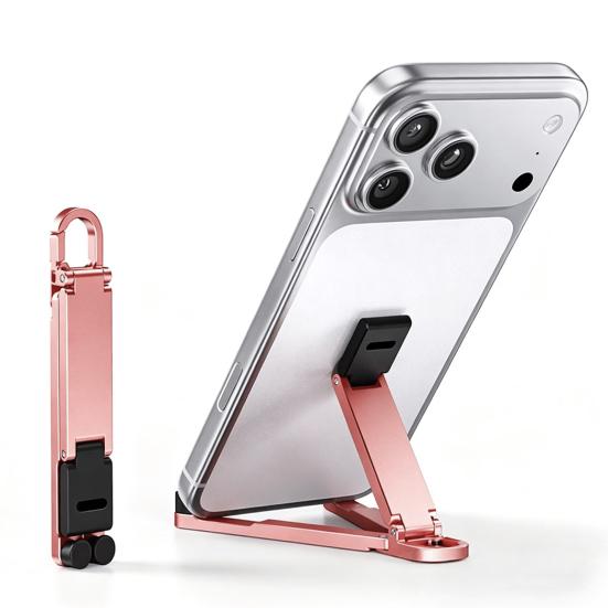 Kantoor bureauaccessoire Mini opvouwbare telefoonstandaard sleutelhanger, Draagbare telefoonhouder voor zak bureau, Huis Reizen