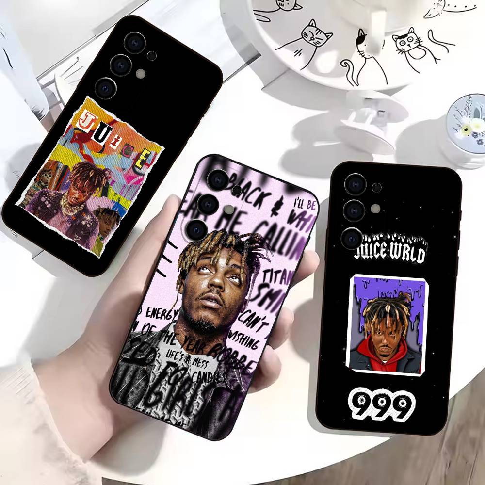 Emo Rap Juice WRLD 999 Phone Case For Samsung S25,S24,S21,S22,S23,S30,Ultra,S20,Plus,Fe,Lite,Note,10,Black Cover