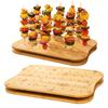 Wooden Skewer Holder Board 45 Hole Rectangular Serving Tray for BBQ Fruit