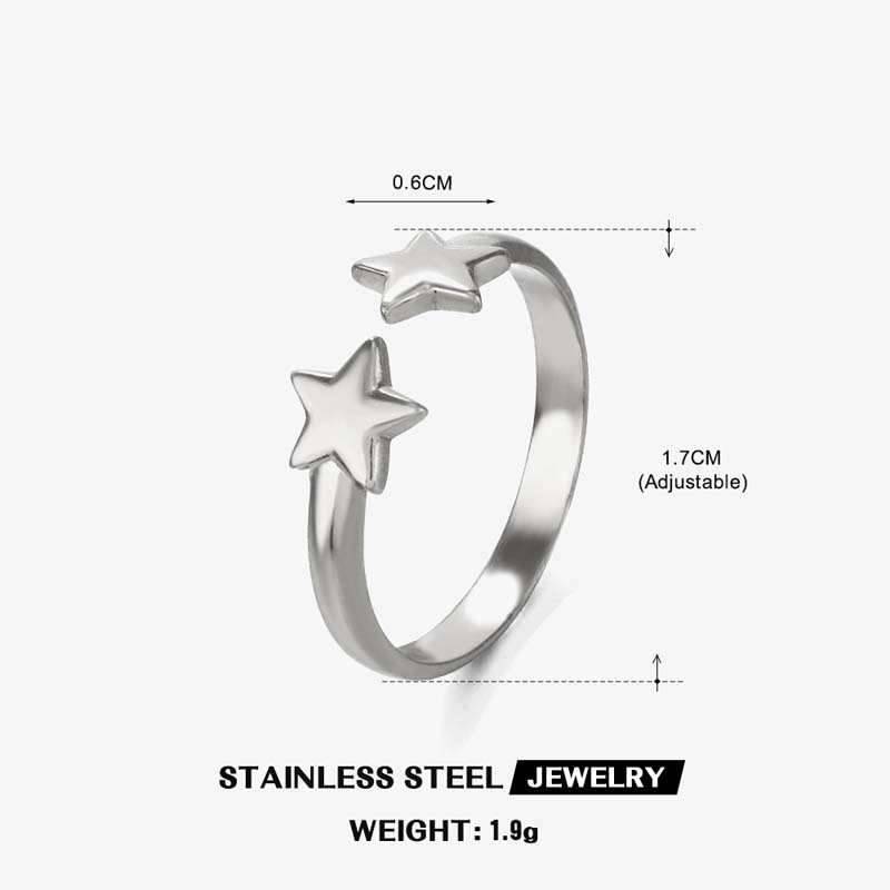 Stainless Steel Line Open Rings for Women Trendy Simple Geometric Adjustable Personality Finger Ring Wedding Party Zircon Gifts