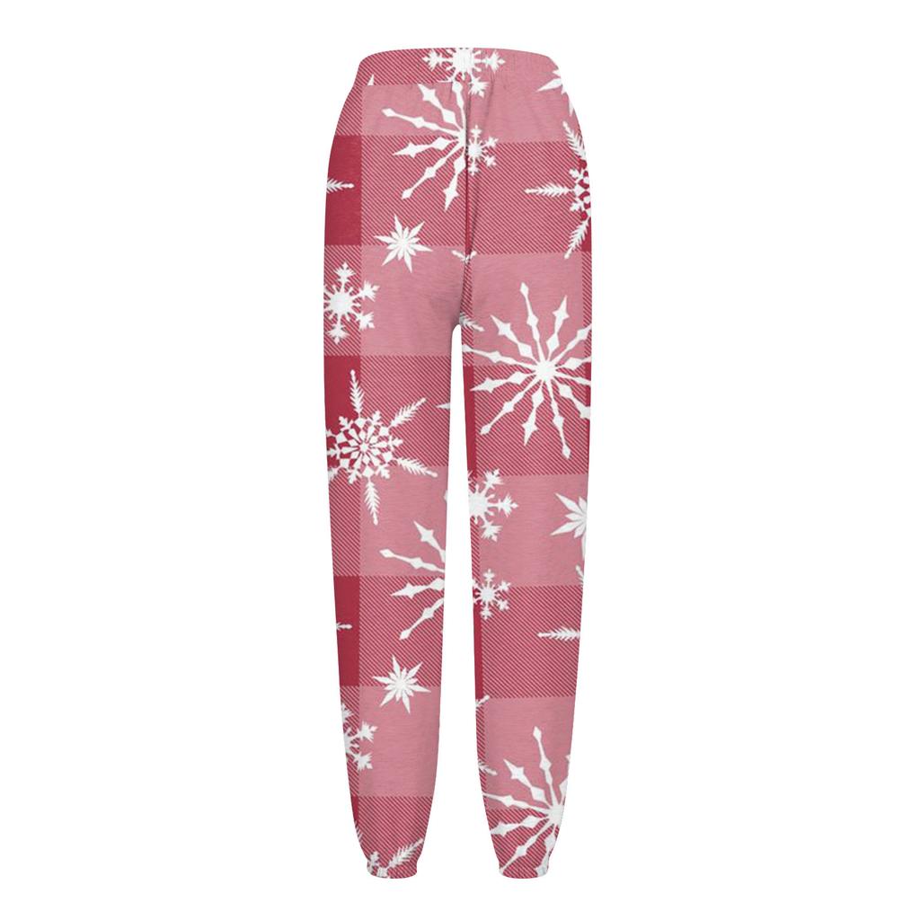 Women's Casual Fashion Christmas Printed Casual Sweatpants Elastic Waist Drawstring Pants