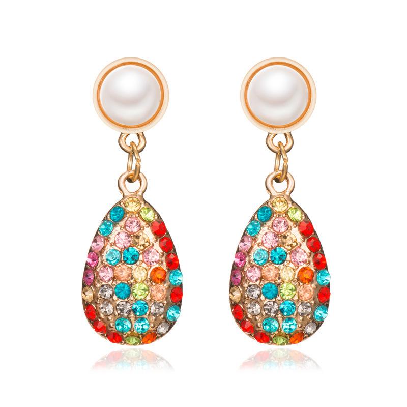 Boucles d'oreilles élégantes en zircon: Design de moulin à vent en diamants colorés pour femmes