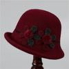 Autumn and Winter In The Elderly Hat Women Warm Woolen Top Hat Winter Basin Hat Thickened Bucket Hat
