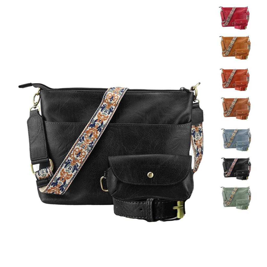 HIDENOBU Women's Shoulder Bag, Large Capacity, Perfect for Commuting, Multi-functional, PU Leather, Lightweight, Waterproof, Multi-Pocket, Cute Bag