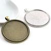 5pcs/lot 40mm Inner Size Antique Bronze and Silver Plated Black colors plated Fashion Style Cabochon Base Setting Charms Pendant