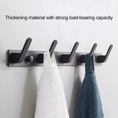 Wall Hook 4/5 Hooks Screw Mount Modern Heavy Duty Aluminum Alloy Strong Load Bearing Bathroom Kitchen Coat Hat Towel Clothes Hanger