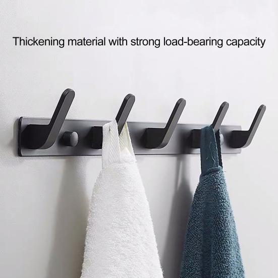 Nástěnný háček 4/5 háčků Šroubový držák Moderní Heavy Duty Hliníková slitina Silná nosnost Koupelna Kuchyně Kabát Klobouk Ručník Věšák na oblečení