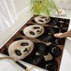 Three-Piece Imitation Cashmere Panda-Pattern Quick-Drying Bathroom Rug Kitchen Shower Room Holiday Home Gift Room Decoration Pad