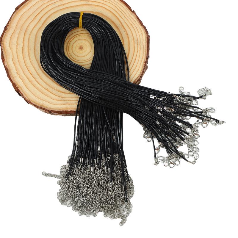 

Черный корейский вощеный шнур: 2.0/1.5 мм Ювелирный шнур для ожерелья для подвесок 1.5mm thick 45cm wire length