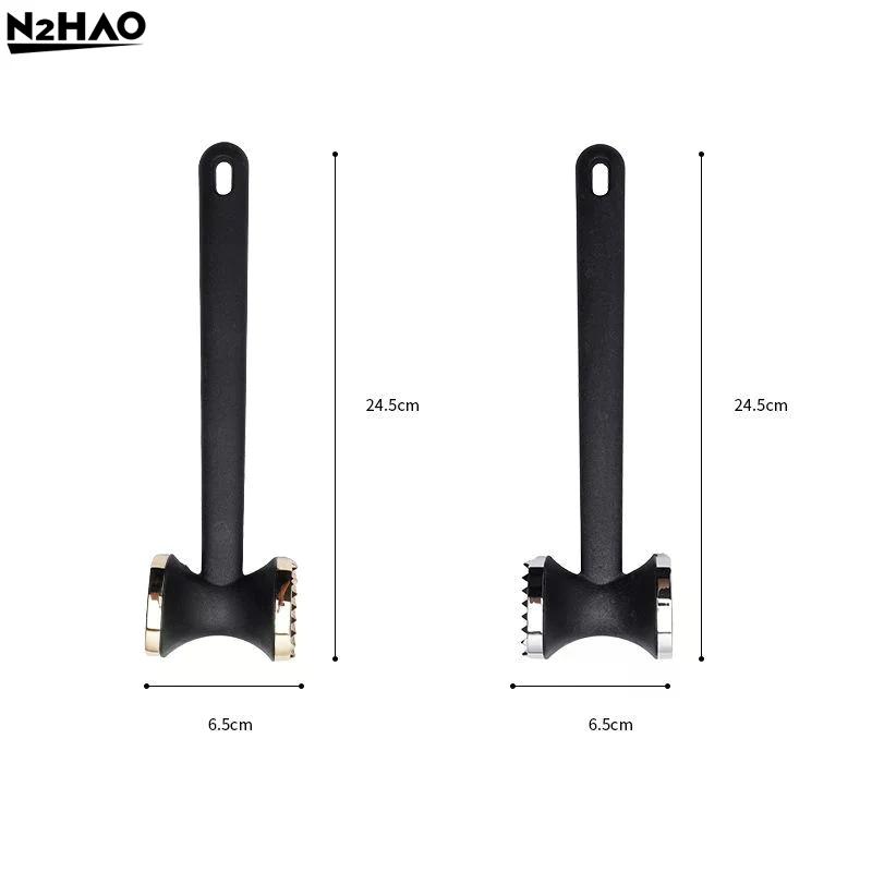 1PCS Heavy-duty Kitchen Meat Mallet With Rubber Handle And Alloy Hammer Head For Easy Pounding And Tenderizing Of Meat