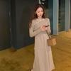 Red Knitted Dress Women's Autumn and Winter New Cheongsam Improved Festive Return Toast Dress Dress Dress