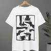 New Soft Cotton Unisex Tee Abstract Dachshund Art Print Minimalist Pet Pattern Casual Summer Tshirt
