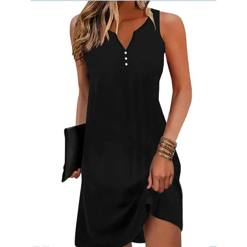 Summer New Printed Suspender Women's Fashion and Comfortable V-Neck Sleeveless Dress
