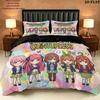 5Toubun Pattern Bedding Quilt Set Quilt Cover Pillowcase Home Birthday Gift(1 * duvet cover + 2 * pillowcase, without core)