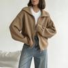Cardigan da donna con colletto a tacca, maglione lavorato a maglia oversize loose fit per autunno inverno