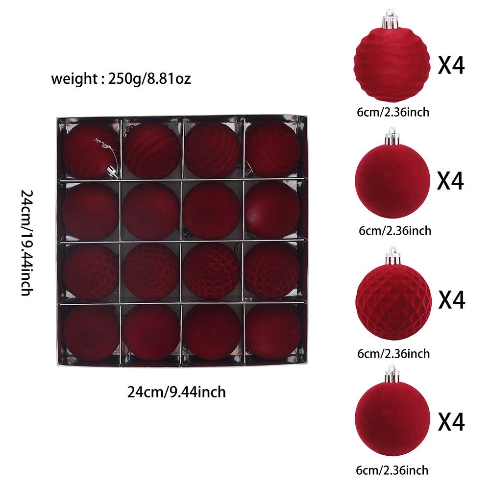 

Multi-Color Plush Christmas Ball Ornament Set - 6CM Flocked Decorative Balls for Tree & Festive Decor 6CM
