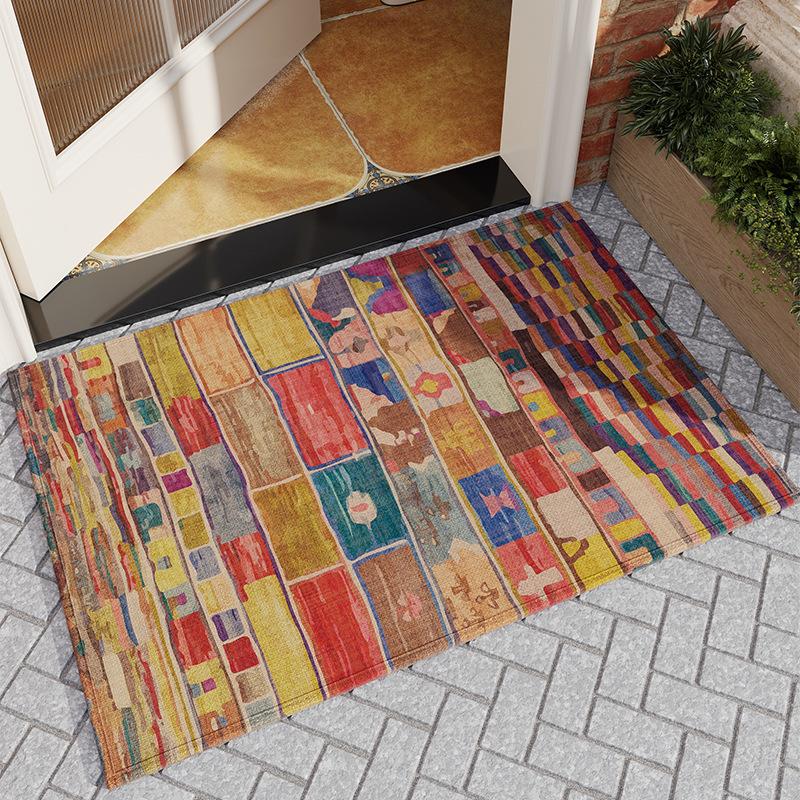 

American retro modern entry mat entry mat household light luxury washless non-slip mat carpet 50x80cm