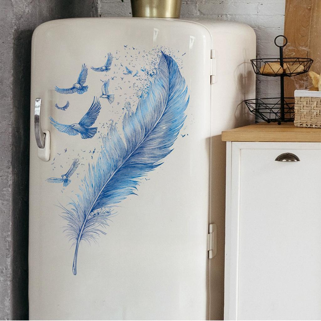 Sticker Porch Decorative Wall Sticker Creative Dining Room Background Wall Sticker Feather Sticker