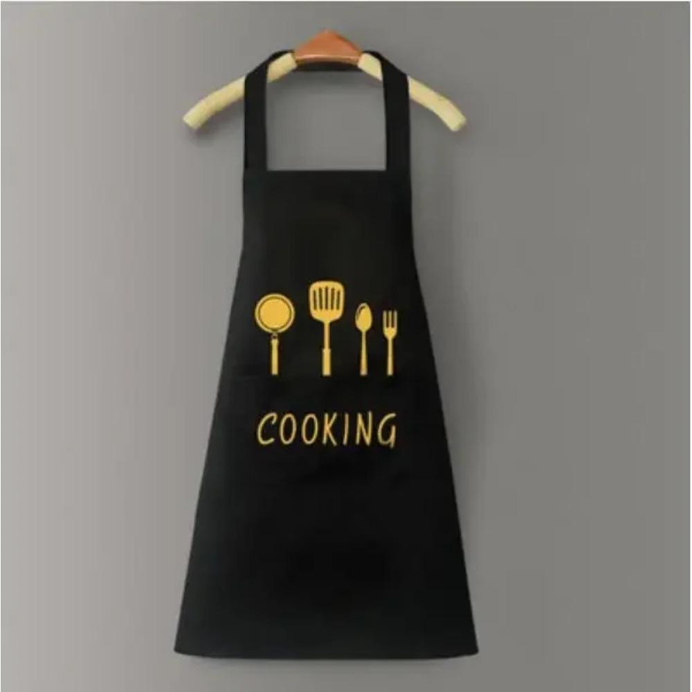 Cooking Apron Waterproof Adult Oil Proof Apron Kitchen Pinafore Restaurant Aprons Woman Can Wipe Hands Apron Fork Print Pattern