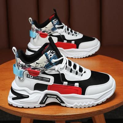 Herren Sport-Sneaker Mode Schnürschuhe Farbpassend Plateauschuhe Street Culture Laufschuhe für Herren High Top Freizeit-Sneaker