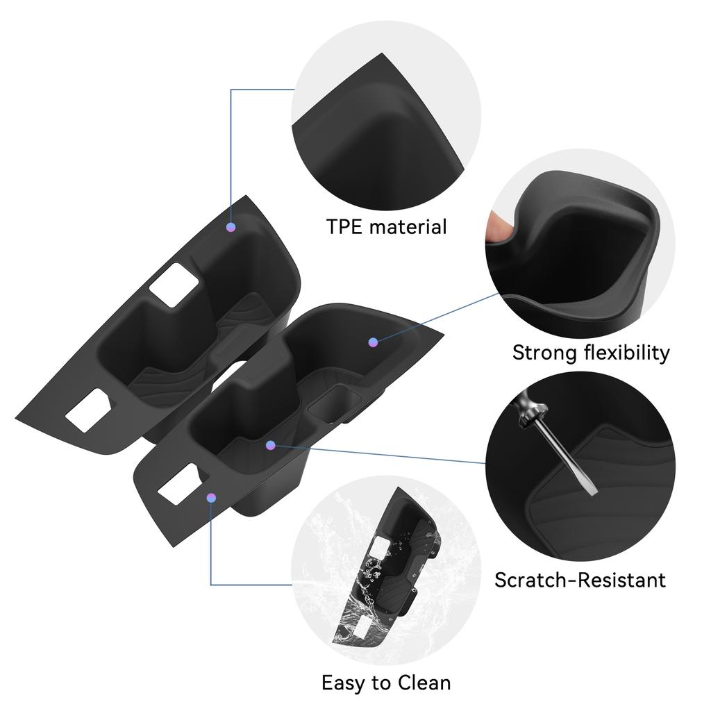 Smabee for Nissan Patrol Y63/Armada 2025 2026 3rd Row Door Side Cup Holder Insert Car Drink Tray 2pcs TPE Car Accessories