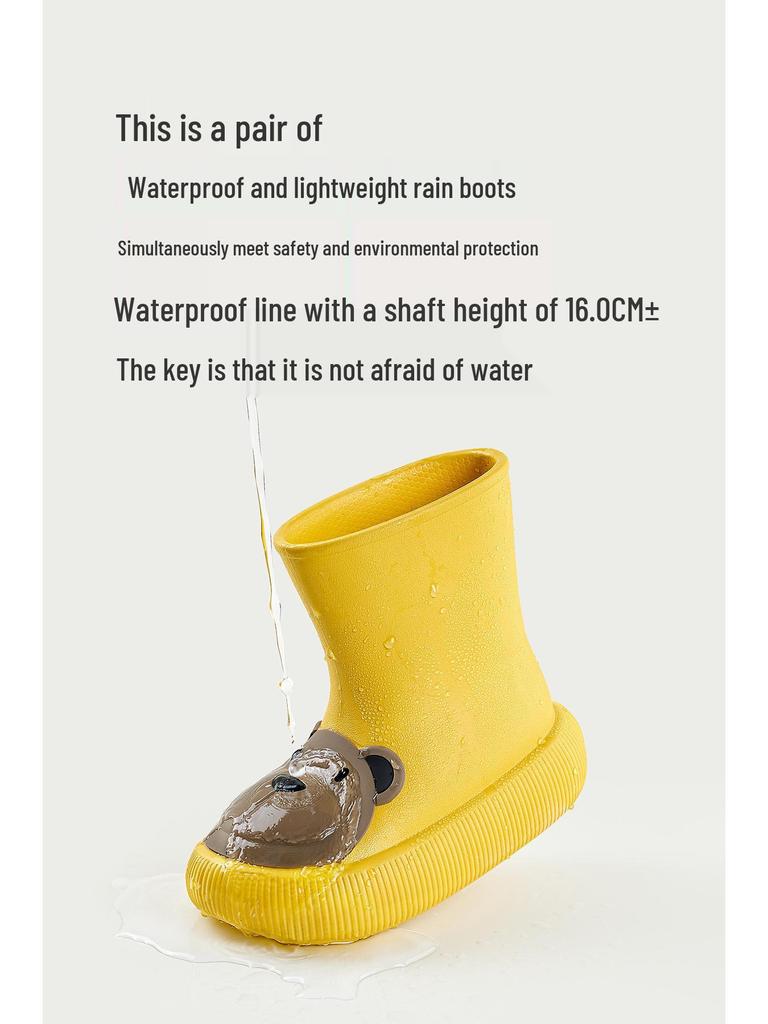 Happy Mary Kids' Waterproof Cartoon Rain Boots with Velvet Lining - Spring/Autumn Collection