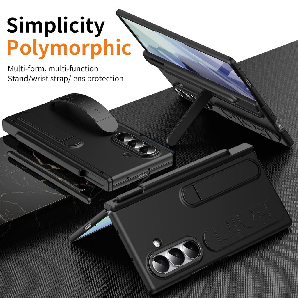 NEW Suitable for Samsung Zfold7 6 5 4 3 folding stand wristband shell film integrated anti fall protective cover