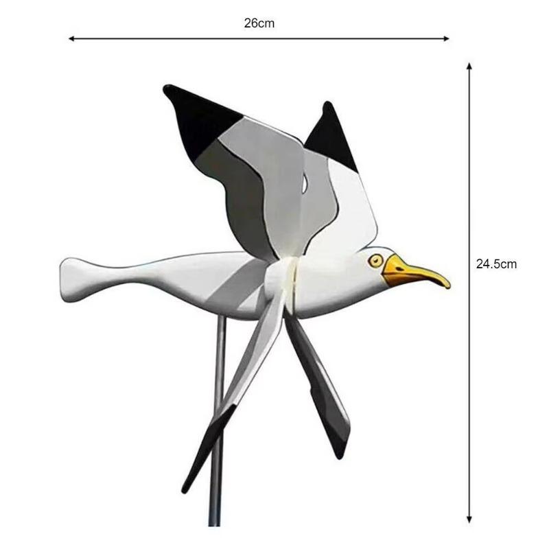 2025 New Seagull Windmill Garden Outdoor Bird Holiday Decorative Wind Spinners Personalized Courtyard Decor Gift Accessories
