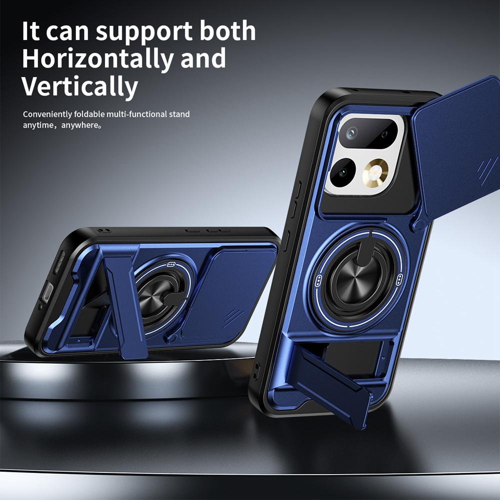 KEYSION Magnetic Phone Case for Realme 16 Pro 5G 16 Pro+ 5G Slide Camera Protection Upright Kickstand Ring Shockproof Back Cover