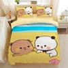 Cute Bear Bedding Set, Bubu Dudu Bear Printed Duvet Cover for Kids Boys Girls Teens,Cartoon Animal Pattern Quilt Cover Single