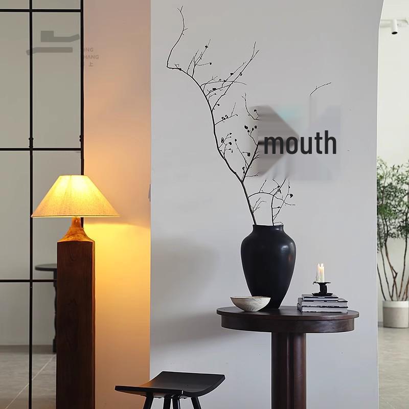 Mid-Century Wabi-Sabi Black & White Ceramic Hydroponic Vase - Matte Finish for Retro Flower Arrangements