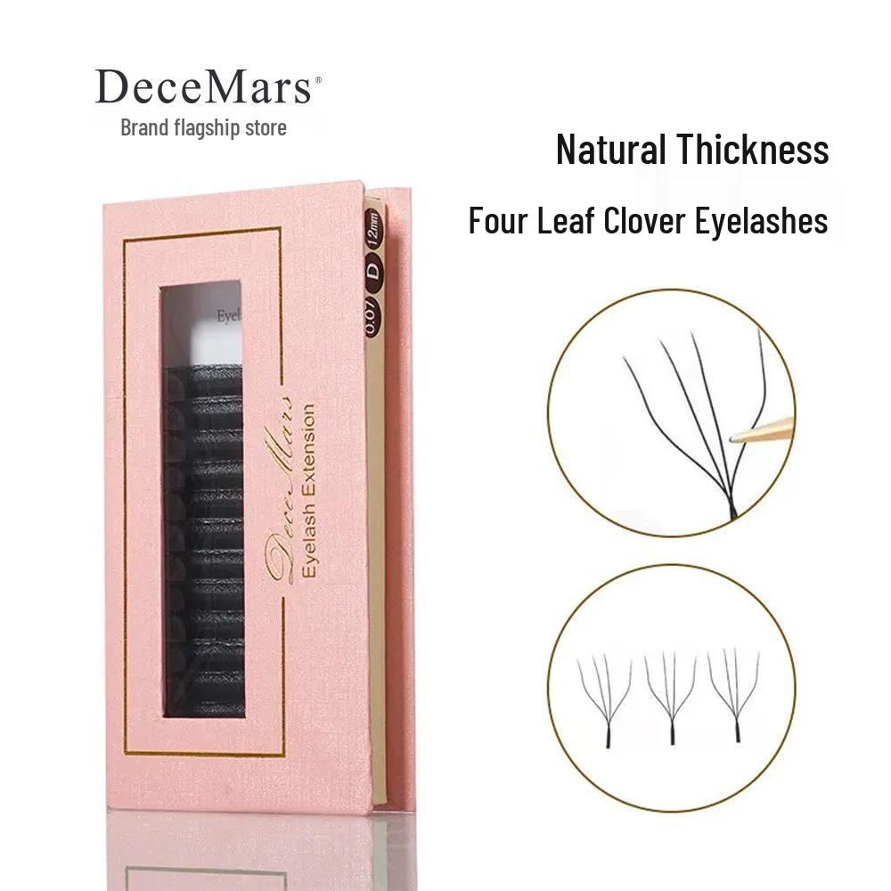 Decemars 4D Blooming Soft & Dense Four-Leaf Clover Eyelash Extensions for Lash Salons 0.07 13mm