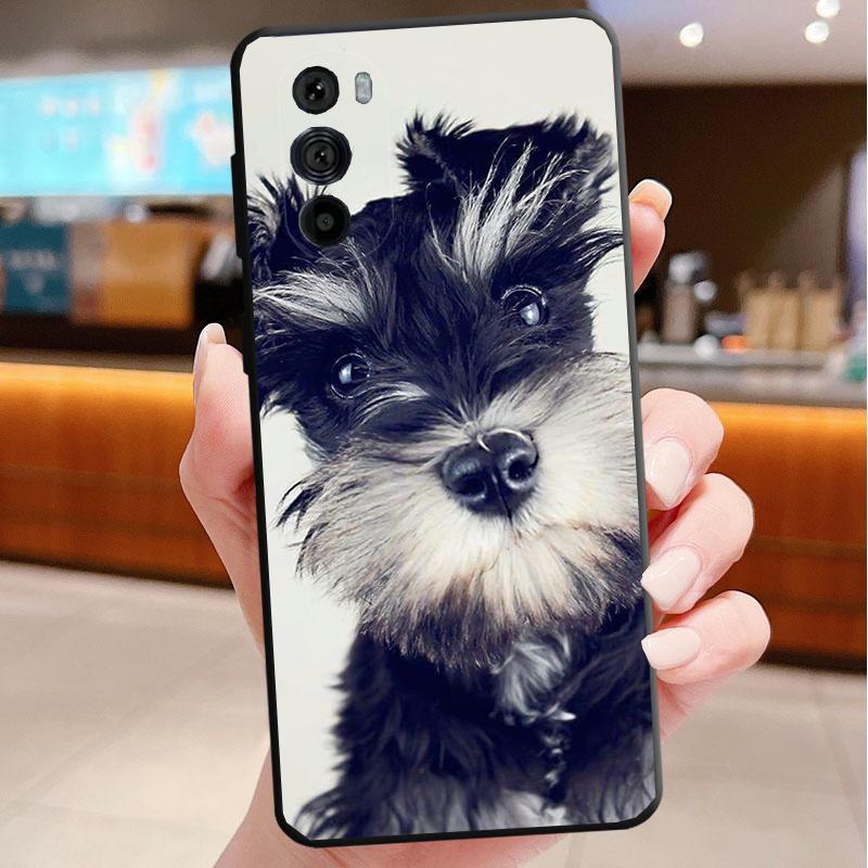 Phone Case For Motorola Edge 50 40 Pro 60 50 40 30 Ultra Neo Fusion Moto G85 G72 G53 G54 G84 G13 G32 Schnauzer Puppy Dog Art