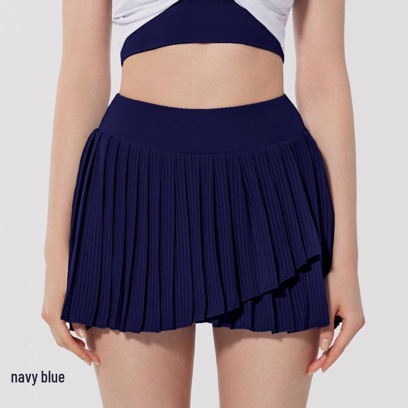 Nude Antibacterial Pleated Yoga & Running Skirt with Lining