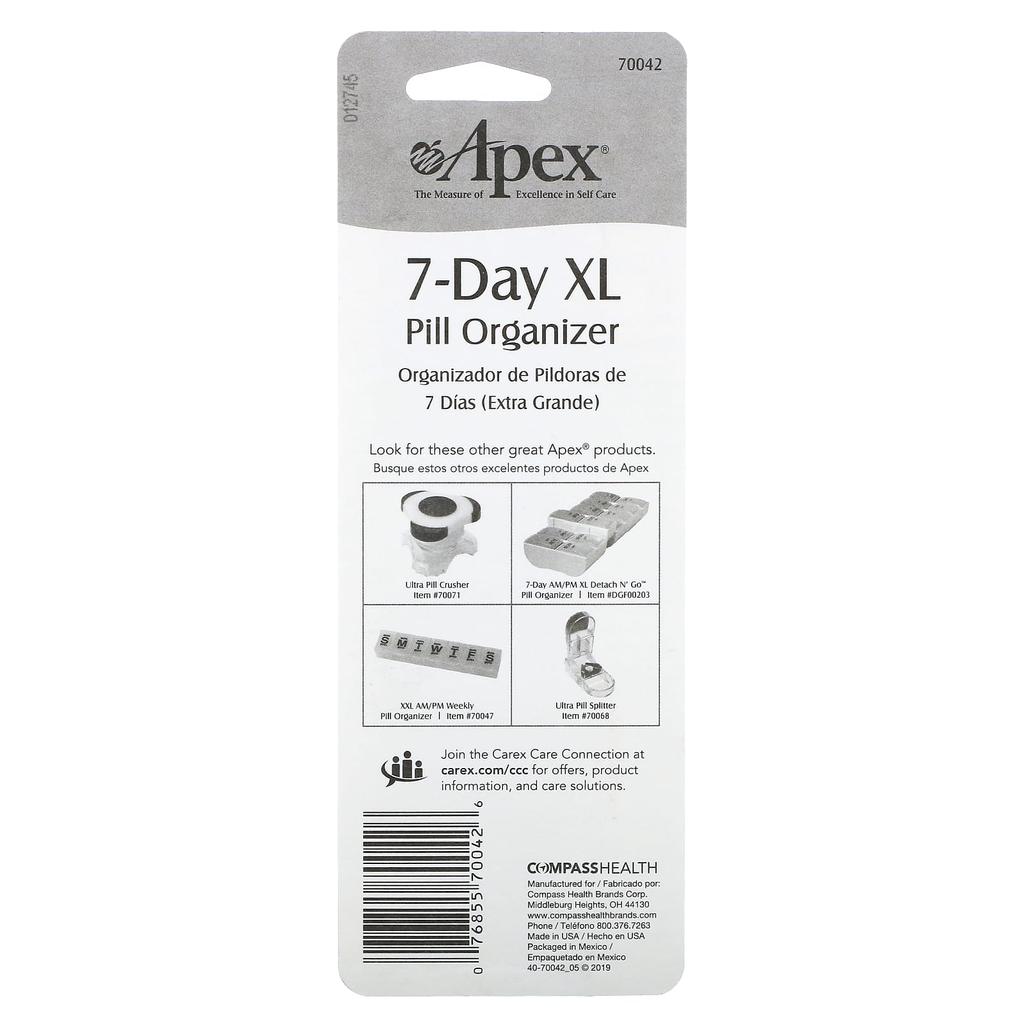 7-Day Pill Organizer, X-Large, 1 Count