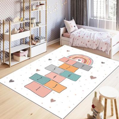 Kids Hopscotch Rug Play Mat Numbers Learning Living Room Carpet Sofa Mat Door Mat Bedroom Carpet Outdoor Home Carpets Decoration