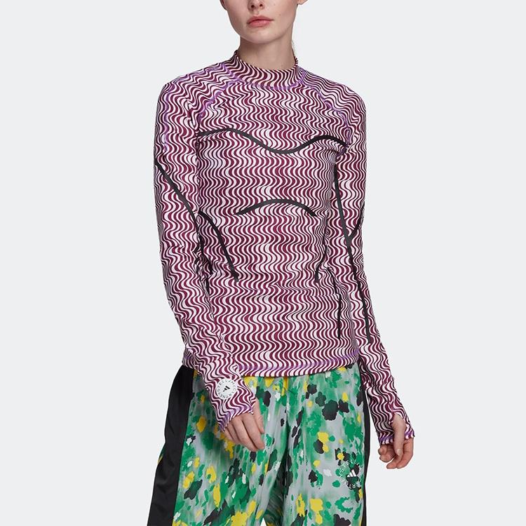 (WMNS) Adidas by Stella McCartney TruePurpose Printed Long Sleeve Asia Sizing 'Purple Black' Women's HI6038
