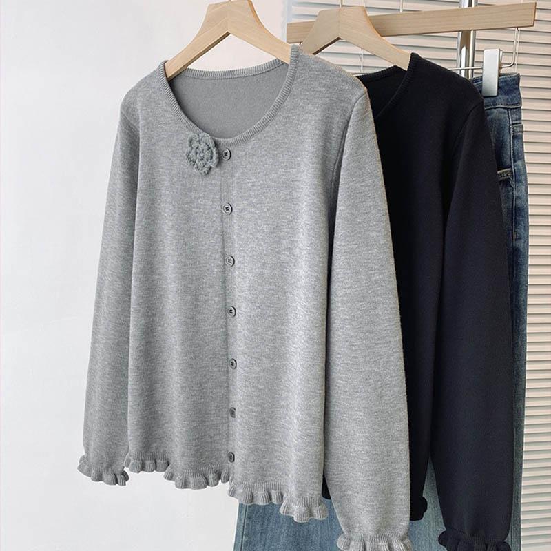 Sweater for Women Autumn Winter Thickened  Warm Knitted Stretchy Long Sleeve Oversize Tops