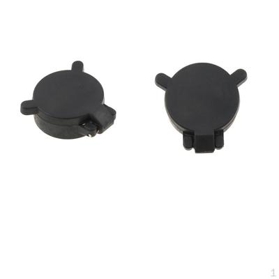 2 Paket 29mm Açık Toz Geçirmez Kapaklı Teleskop İçin Flip Lens Kapağı PVC Plastik Siyah