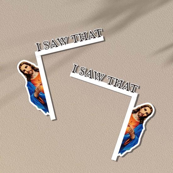 Yousheng Jesus Door Frame Decor Wooden I Saw That Easter Door Corner Decoration Home Door Sitter Corner Ornament Gift for Christian Lovers