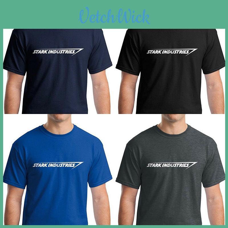 Premium Cotton Blend Iron Man Stark Industries Short Sleeve T-shirt For Avengers Fans