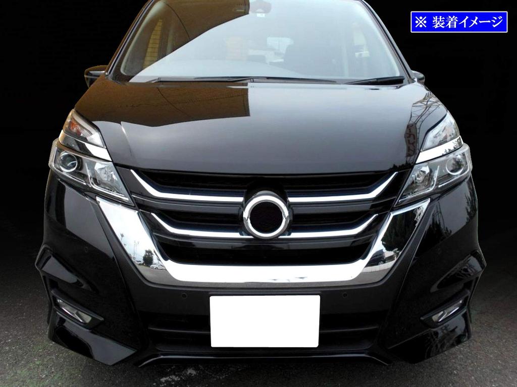 BRIGHTZ Stainless Steel Plated Headlight Eyeliners for Toyota Serena C27 Compatible with and HFC27 Ultra-Mirror (2-Piece Set) (Pre-facelift)