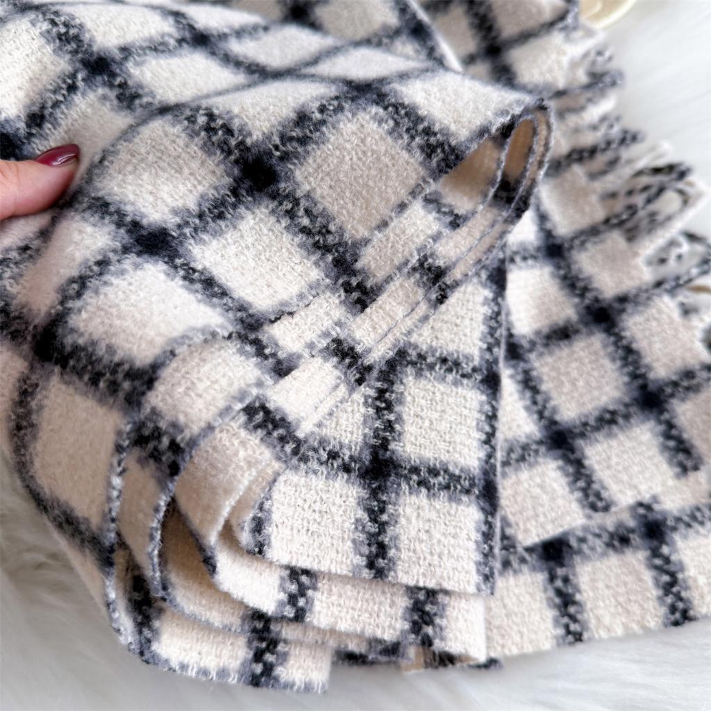 Warm Shawl Women Scarf Luxury Cashmere Winter Blanket Wraps Casual Plaid Print Pashmina Bufanda Travel Poncho Stoles Echarpe