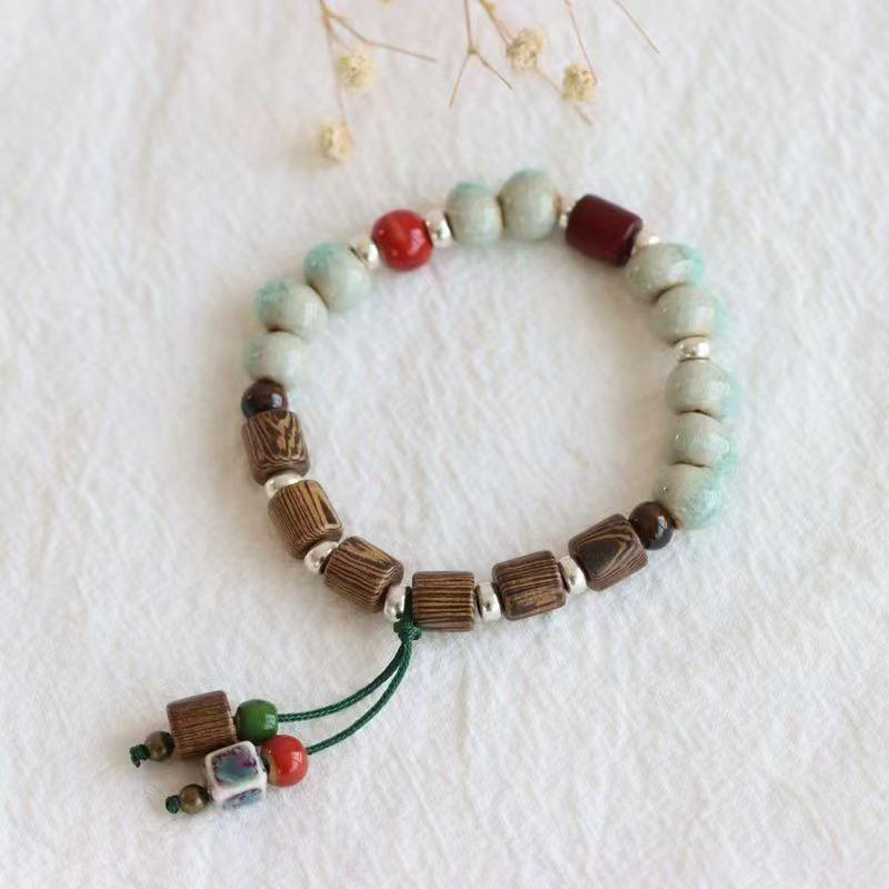 New Chinese retro ceramic beaded bracelet niche design high fashion temperament versatile ethnic style literary jewelry