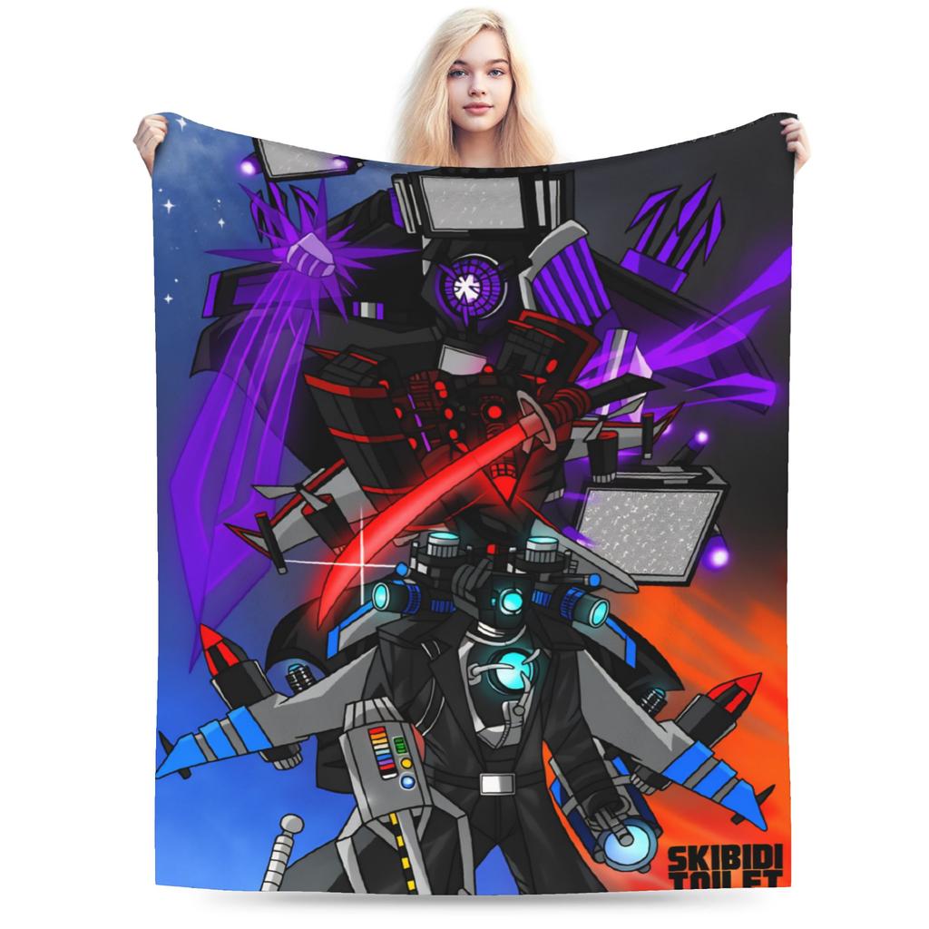 Dark Titan Speakerman Skibidi Toilet Blanket Quality Warm Soft Throw Blanket Winter Boy Girl Home Decor Funny Bedspread