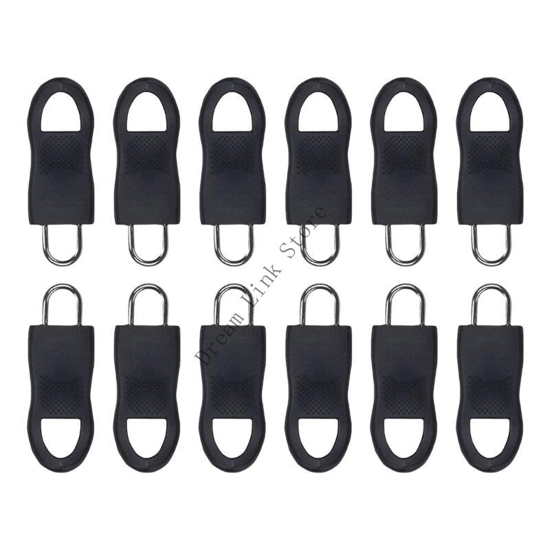 Q1FD Pack of 12 Removable Zippers Pulls Detachable Zippers Pulls Replacements ZippersGripper Mend Fixer for Suitcase Luggage