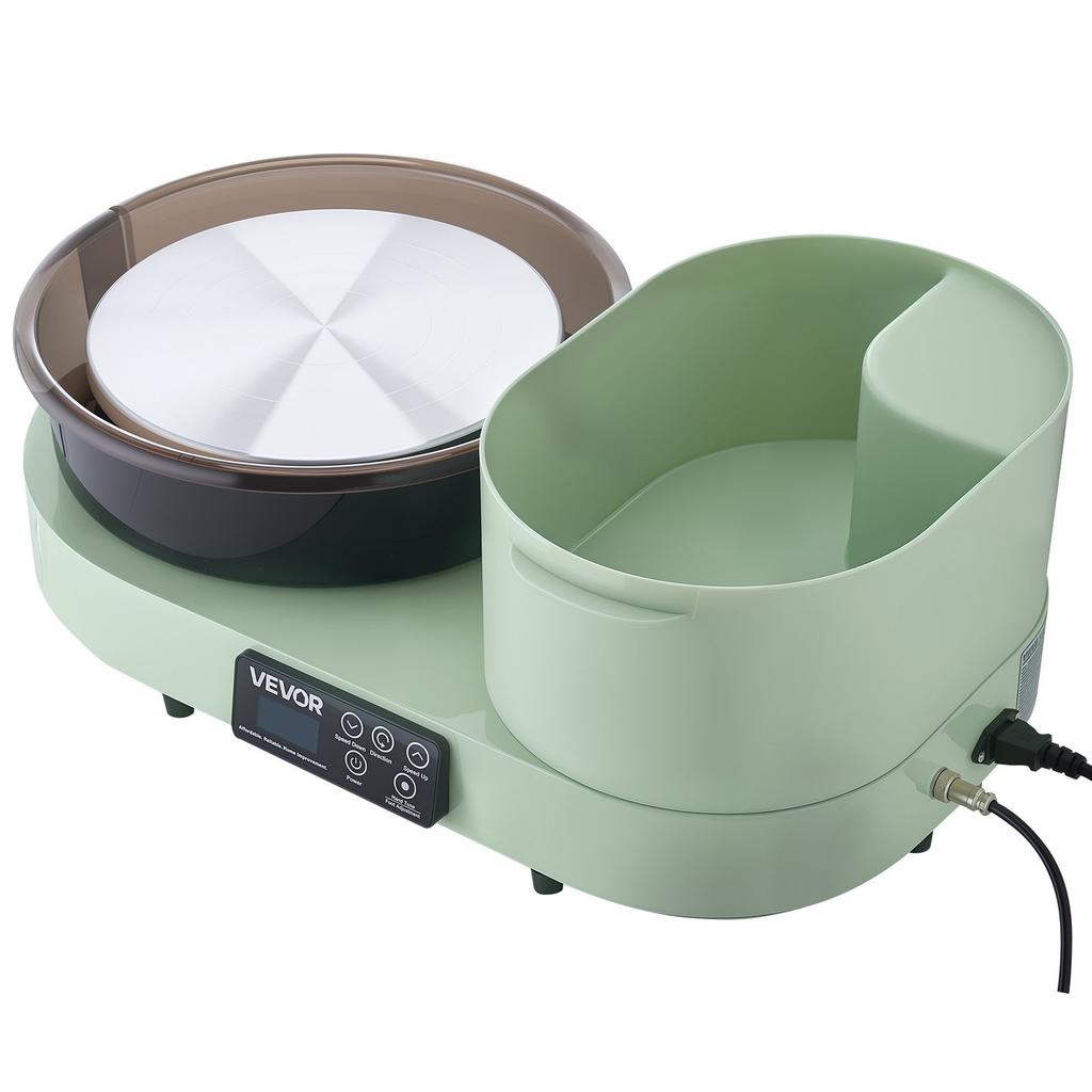 Pottery Wheel for Adults, 28 cm Aluminum Turntable, 450W Electric Table Top Pottery Wheel with Foot Pedal, 30-300 RPM Adjustable Speed, Aluminum Body,